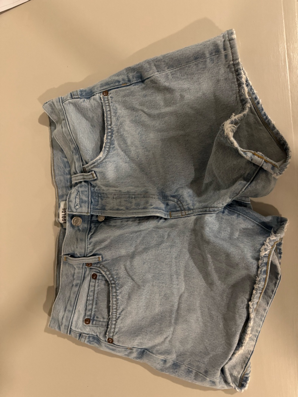 Agolde Parker long Denim Shorts - Picture 2 of 4